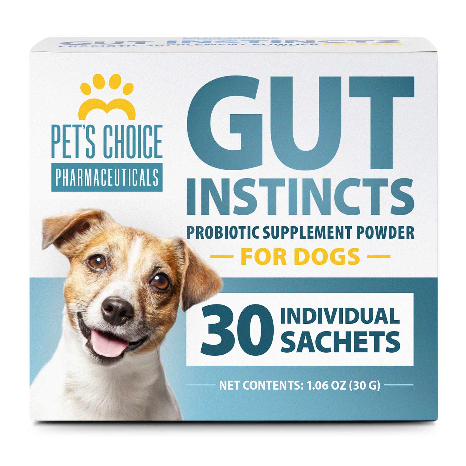 Pet's Choice Gut Instincts Probiotic Powder Packets for Dogs – Daily Digestive & Immune Support, 30 Count - Image 1