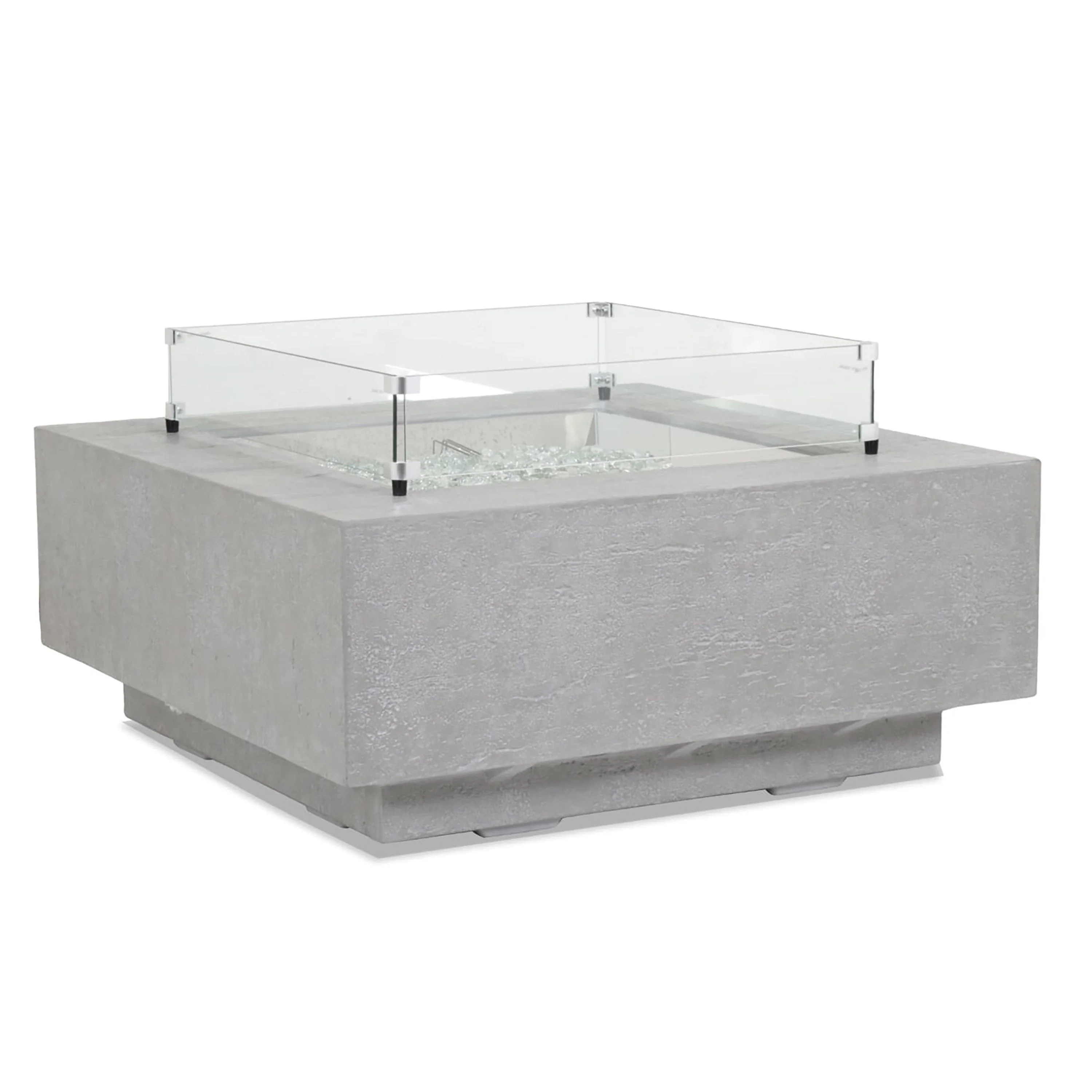 Gravelstone Square Fire Table w/ Glass Surround