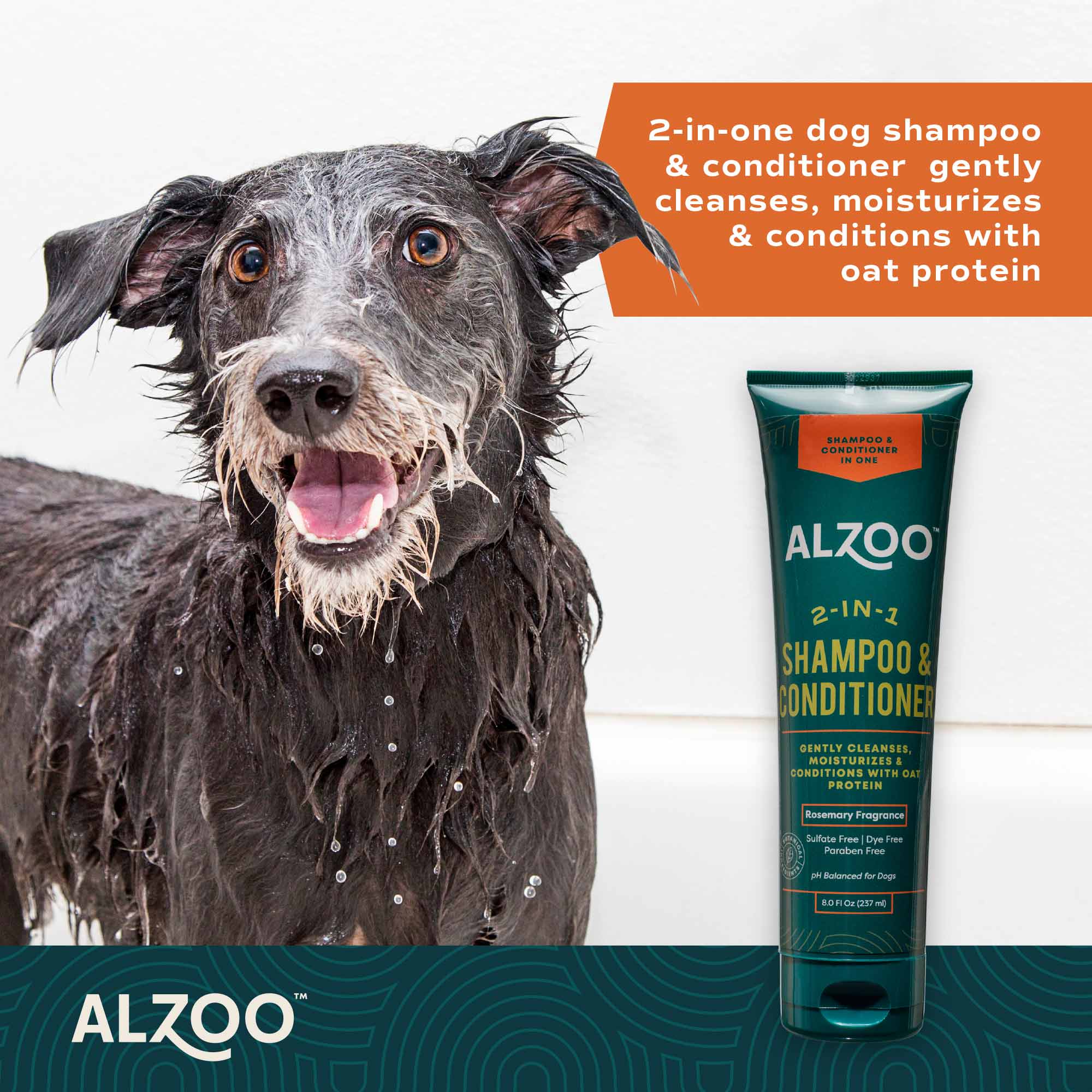 Plant-Based 2-in-1 Rosemary Shampoo & Conditioner for Dogs, 8 oz - Image 3