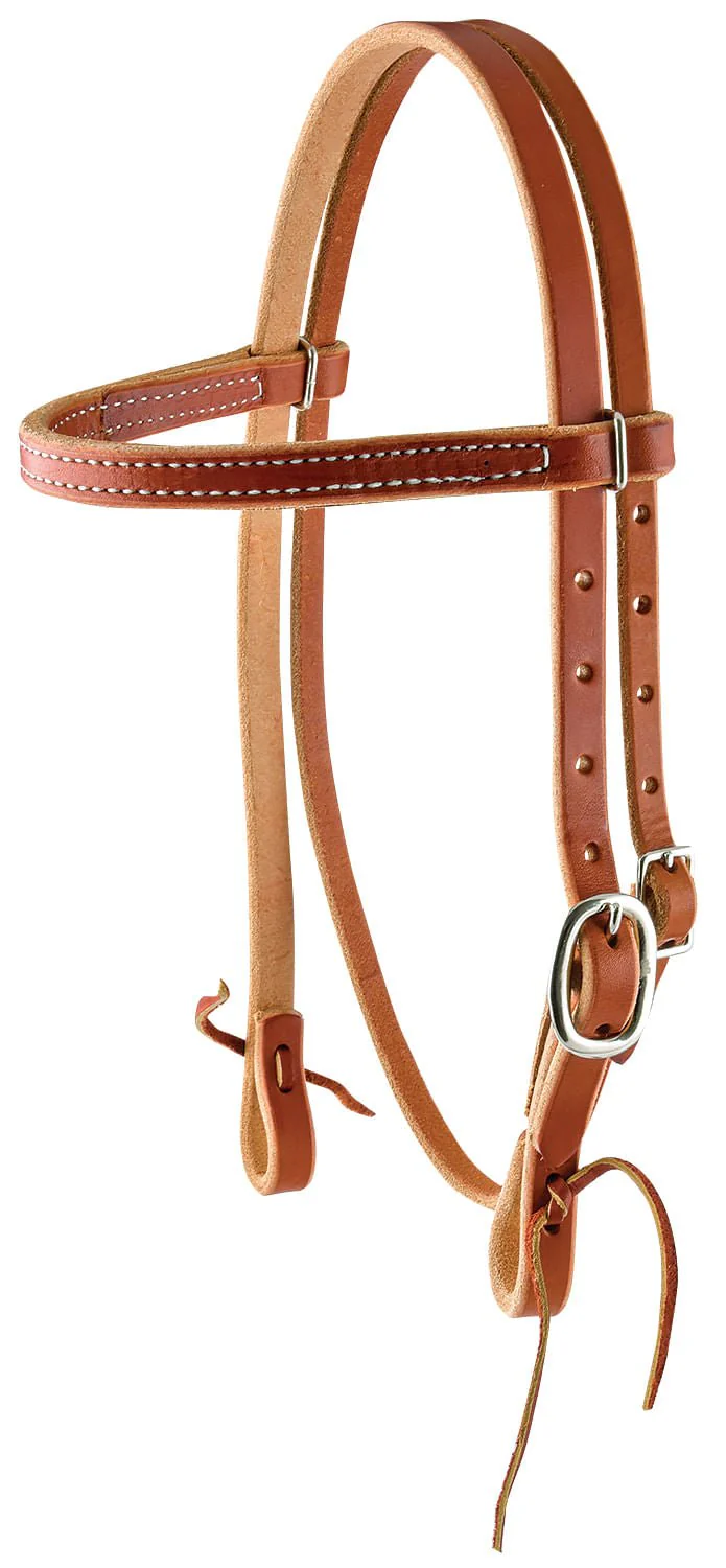 Berlin Leather Harness Leather Browband Headstall for Ponies - Image 1