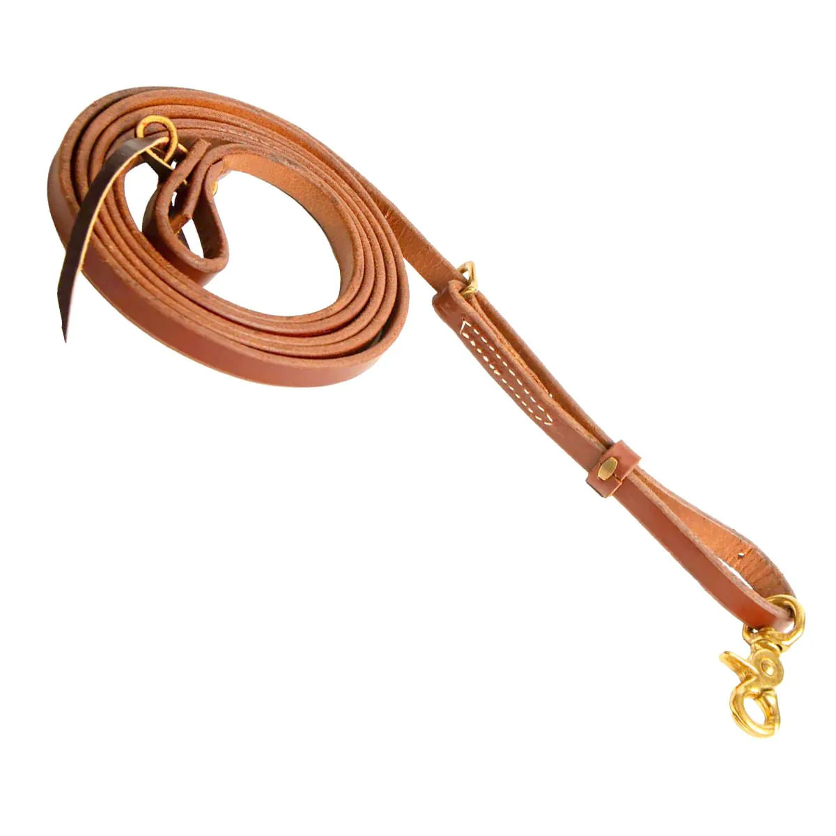 Jeffers Poplar Head Premium Oiled Harness Leather Adjustable Roping Rein - Image 1