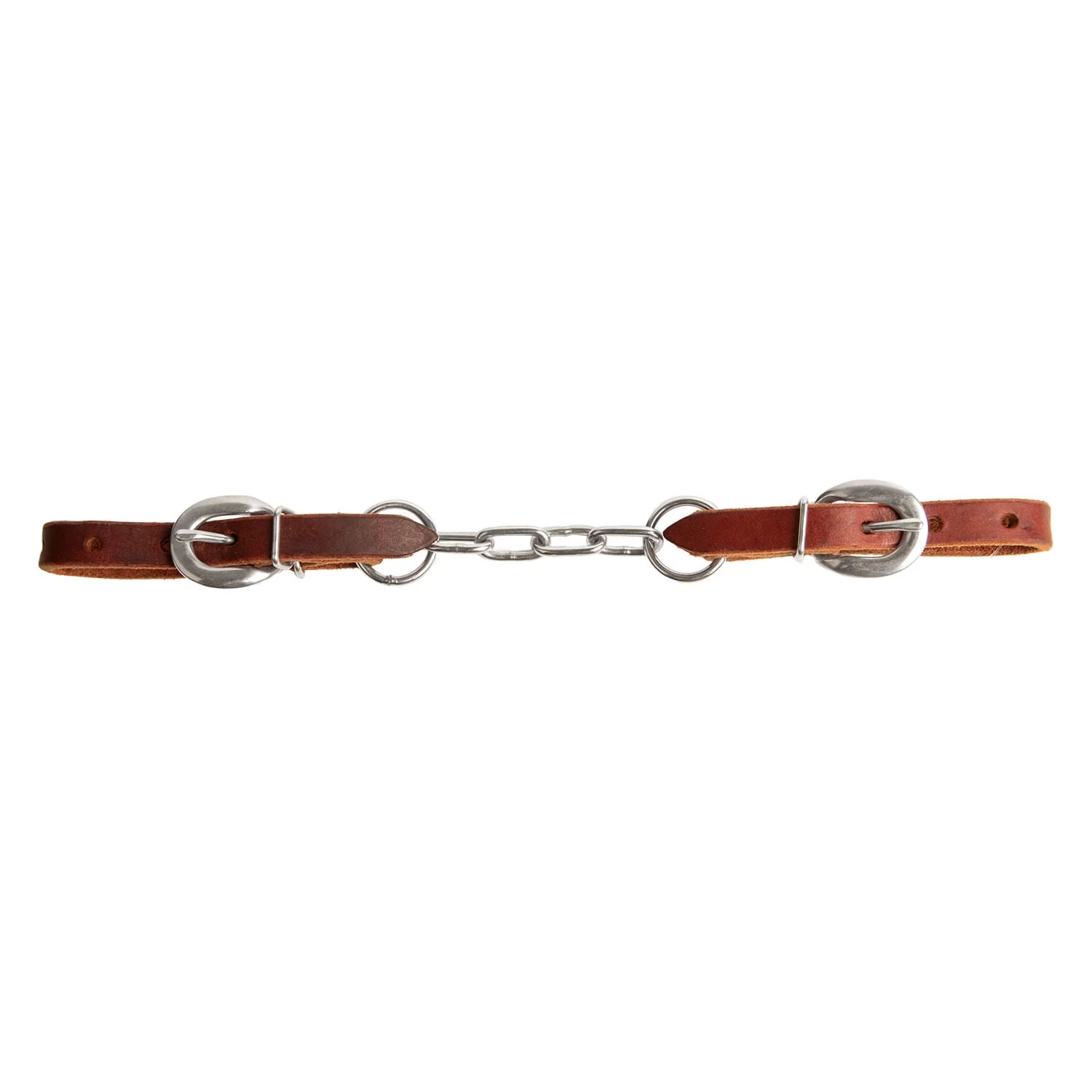 Jeffers Poplar Head Premium Single Chain Latigo Leather Curb Chain - Image 1