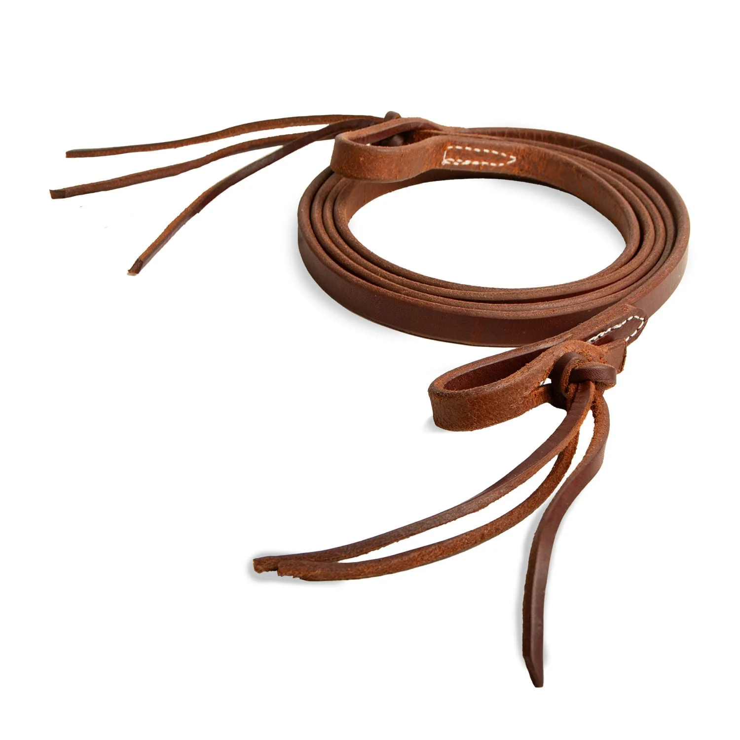Jeffers Poplar Head Saddlery Oiled Harness Leather Pineapple Knot Roping Rein, 5/8" x 7' - Image 1
