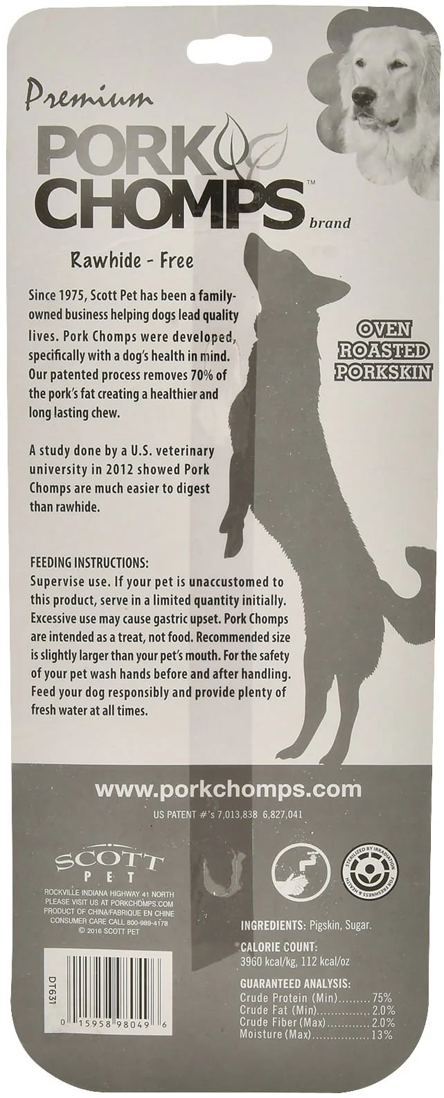 Pork Chomps Roasted Pressed Pork Skin Dog Chew Bone - Rawhide Free - Image 3