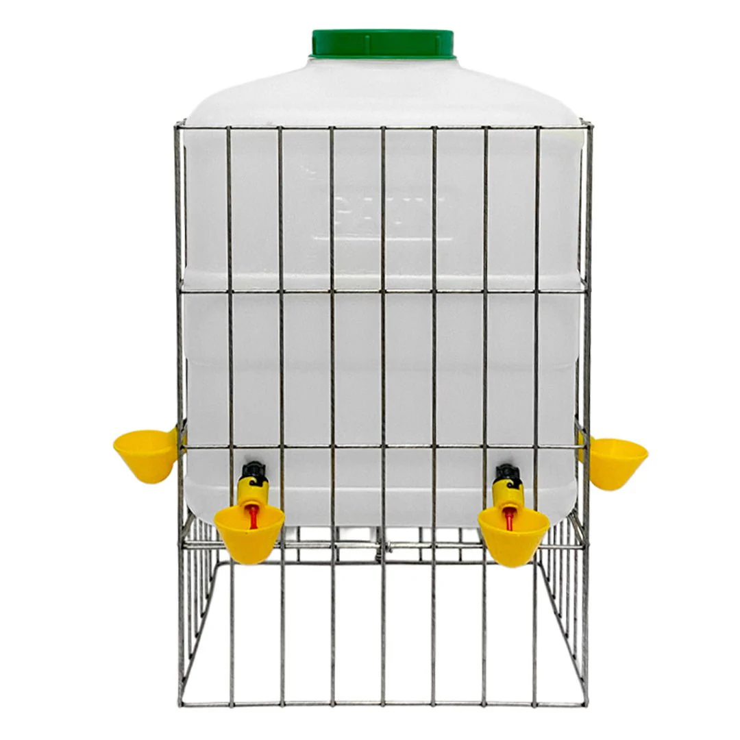 Poultry 20 L Water Tank with 4 Drinking Cups – Chicken Automatic Waterer