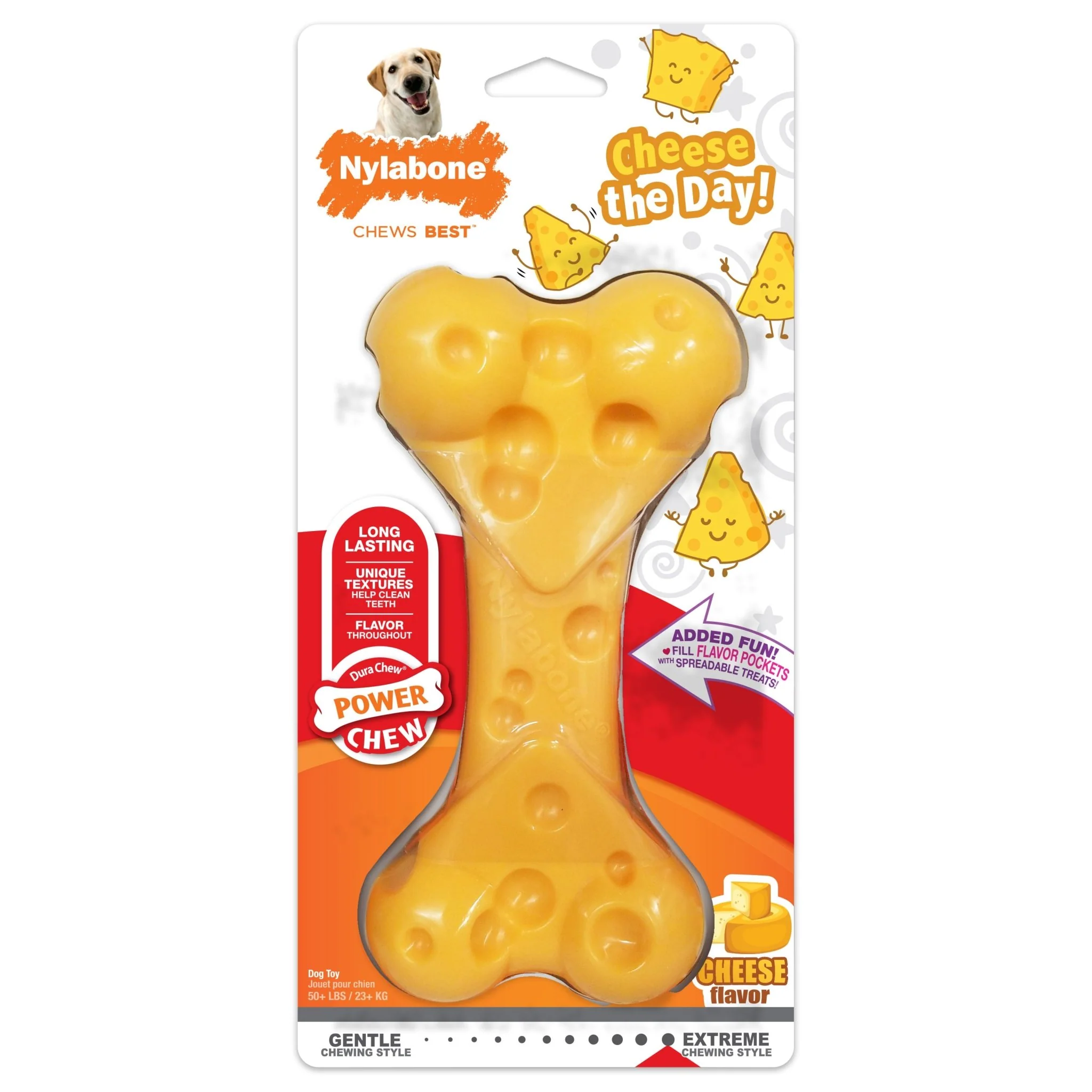 Power Chew Cheese Dog Toy, X-Large/Souper, 50+ lbs - Image 1