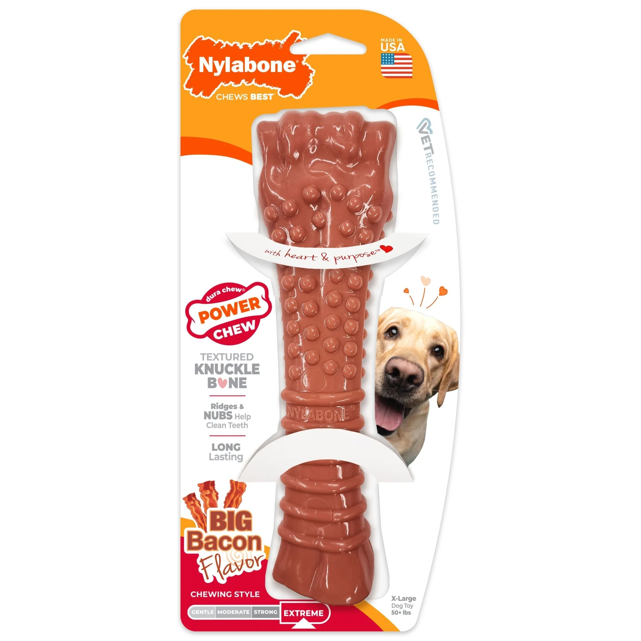 Power Chew Dog Toy, Bacon, X-Large/Souper, 50+ lbs - Image 1