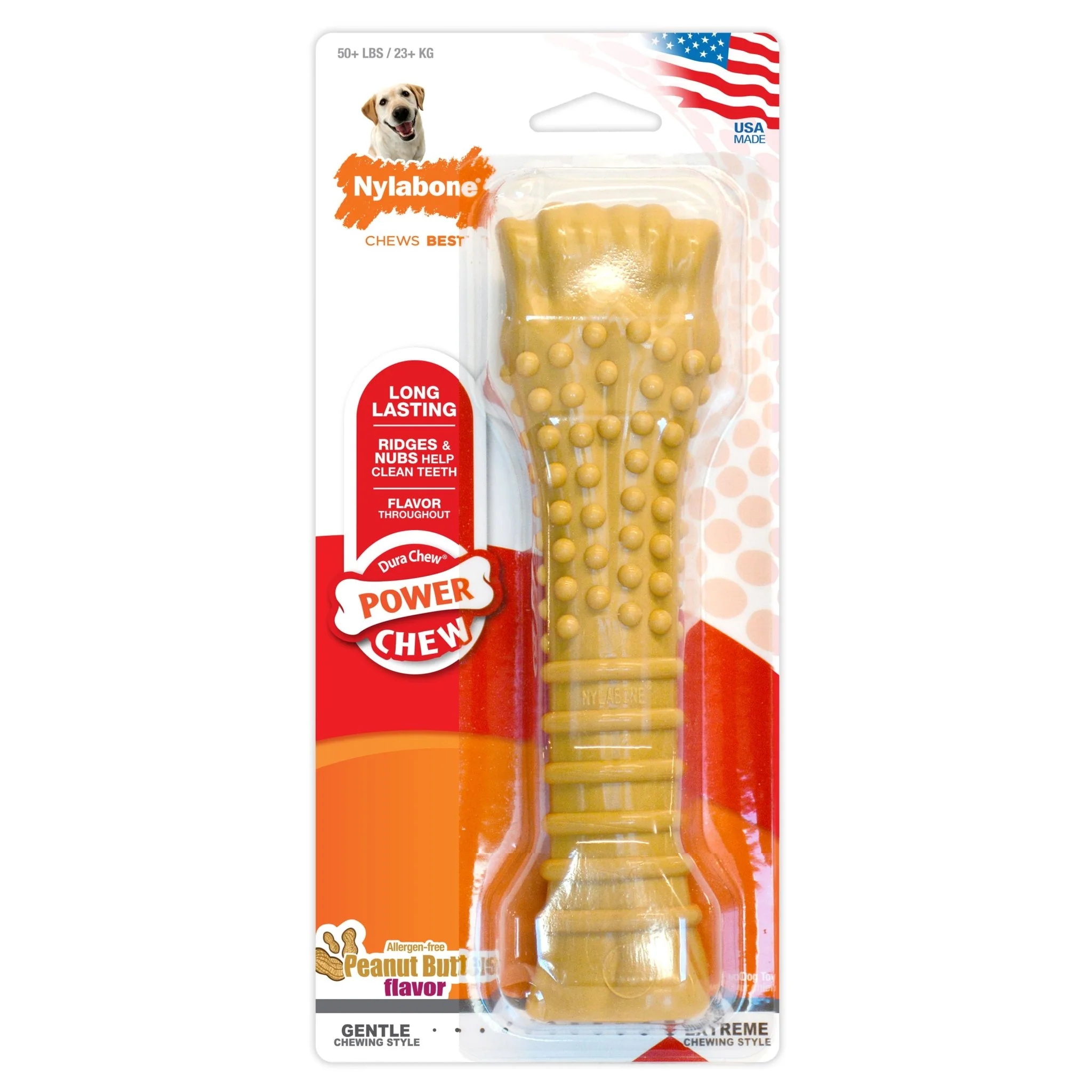 Power Chew Dog Toy, Peanut Butter, X-Large/Souper, 50+ lbs. - Image 1