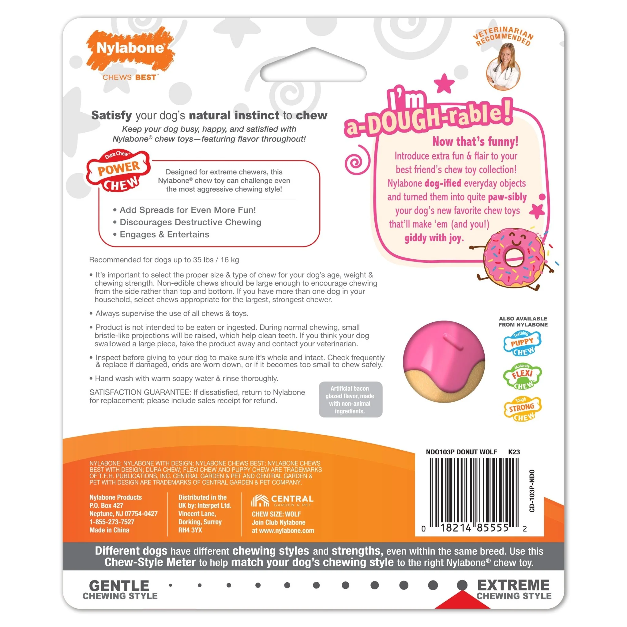 Power Chew Donut Dog Toy, Bacon Glazed - Image 2
