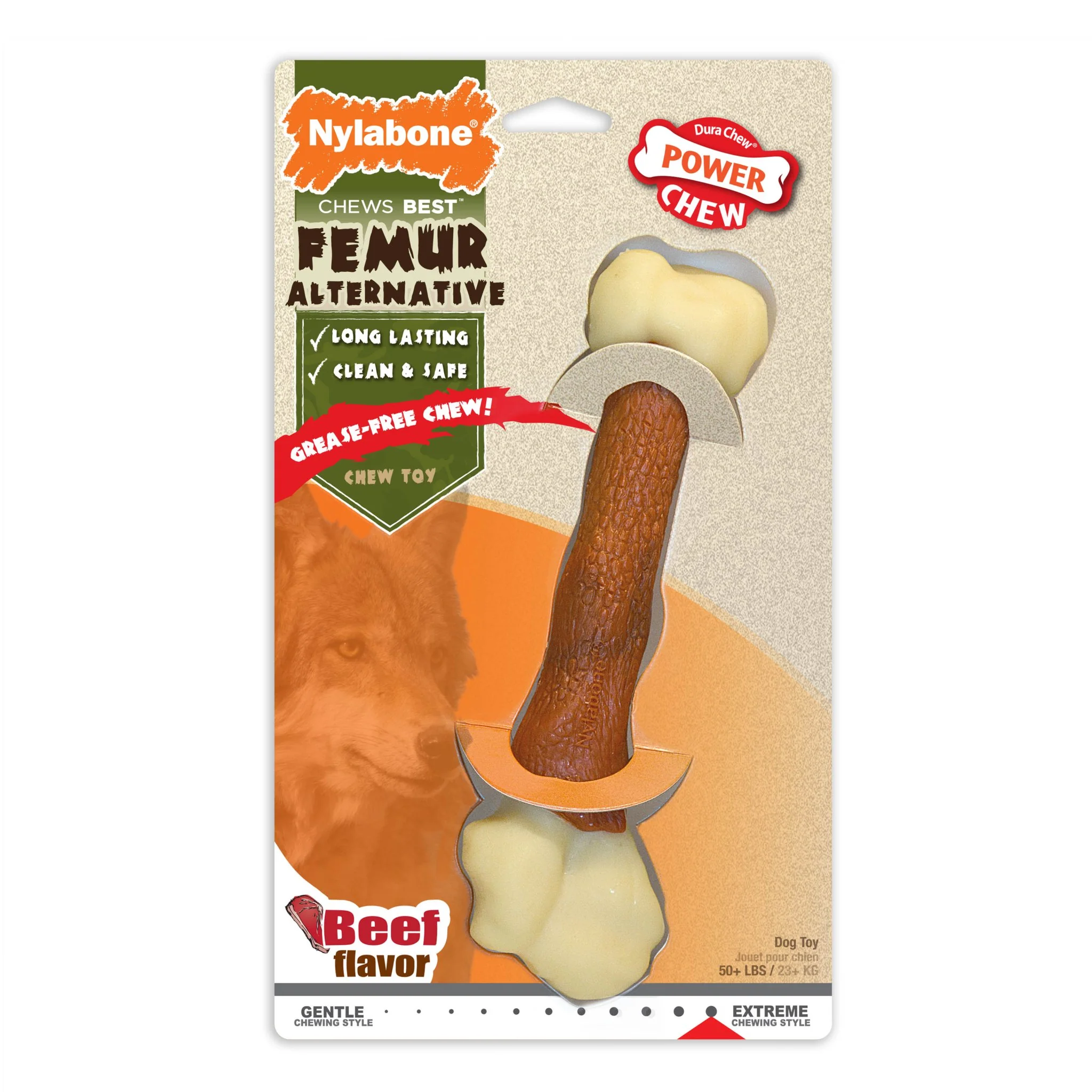 Power Chew Femur Dog Bone Alternative, Beef, Large/Giant, Up to 50 lbs. - Image 1