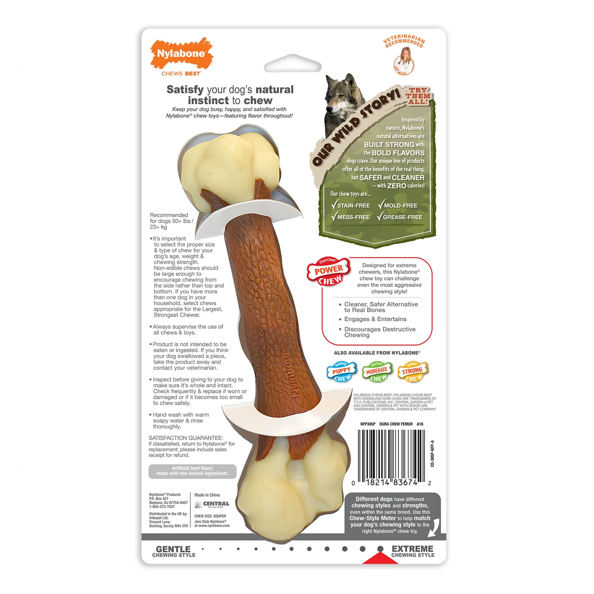 Power Chew Femur Dog Bone Alternative, Beef, Large/Giant, Up to 50 lbs. - Image 2