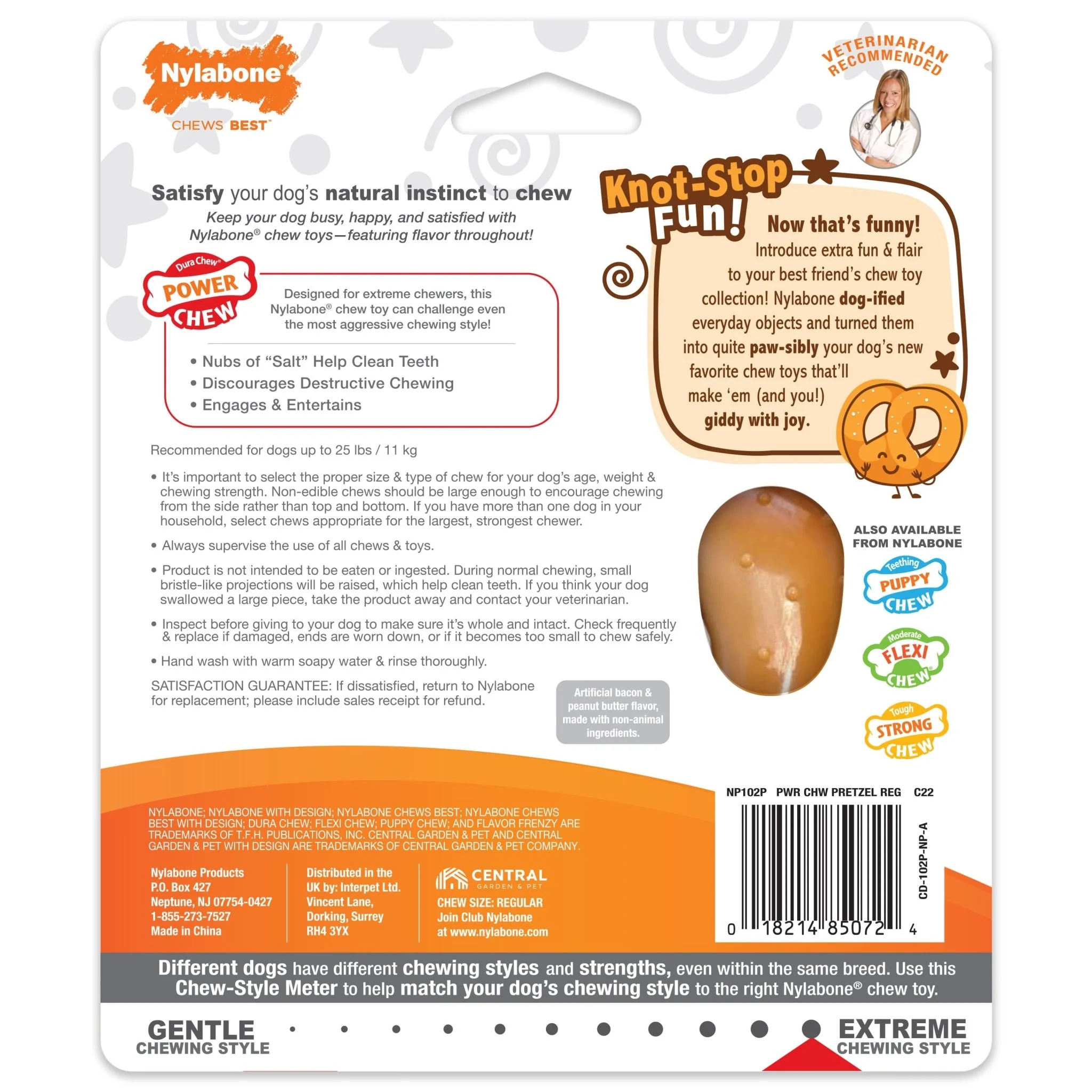 Power Chew Pretzel Dog Toy, Bacon & Peanut Butter, Small/Regular, Up to 25 Ibs. - Image 2