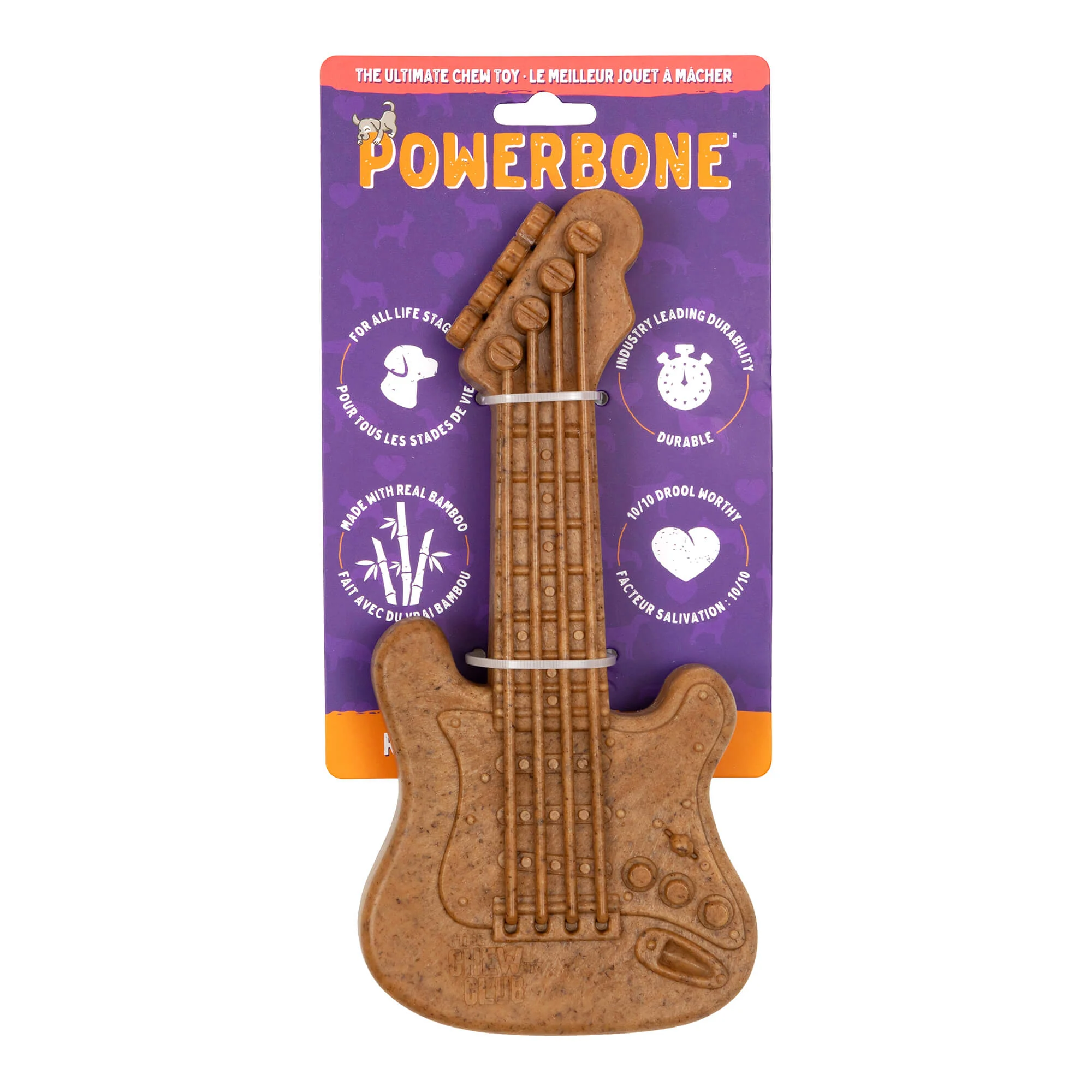 Powerbone Guitar Dog Chew Toy for Power Chewers, 9.5” - Image 1