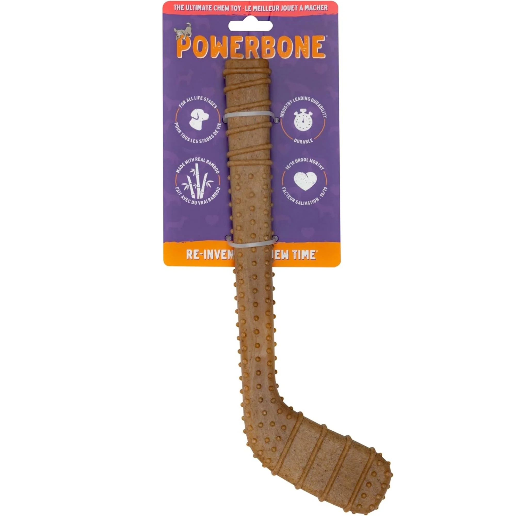 Powerbone Hockey Stick Dog Chew Toy for Power Chewers 12″