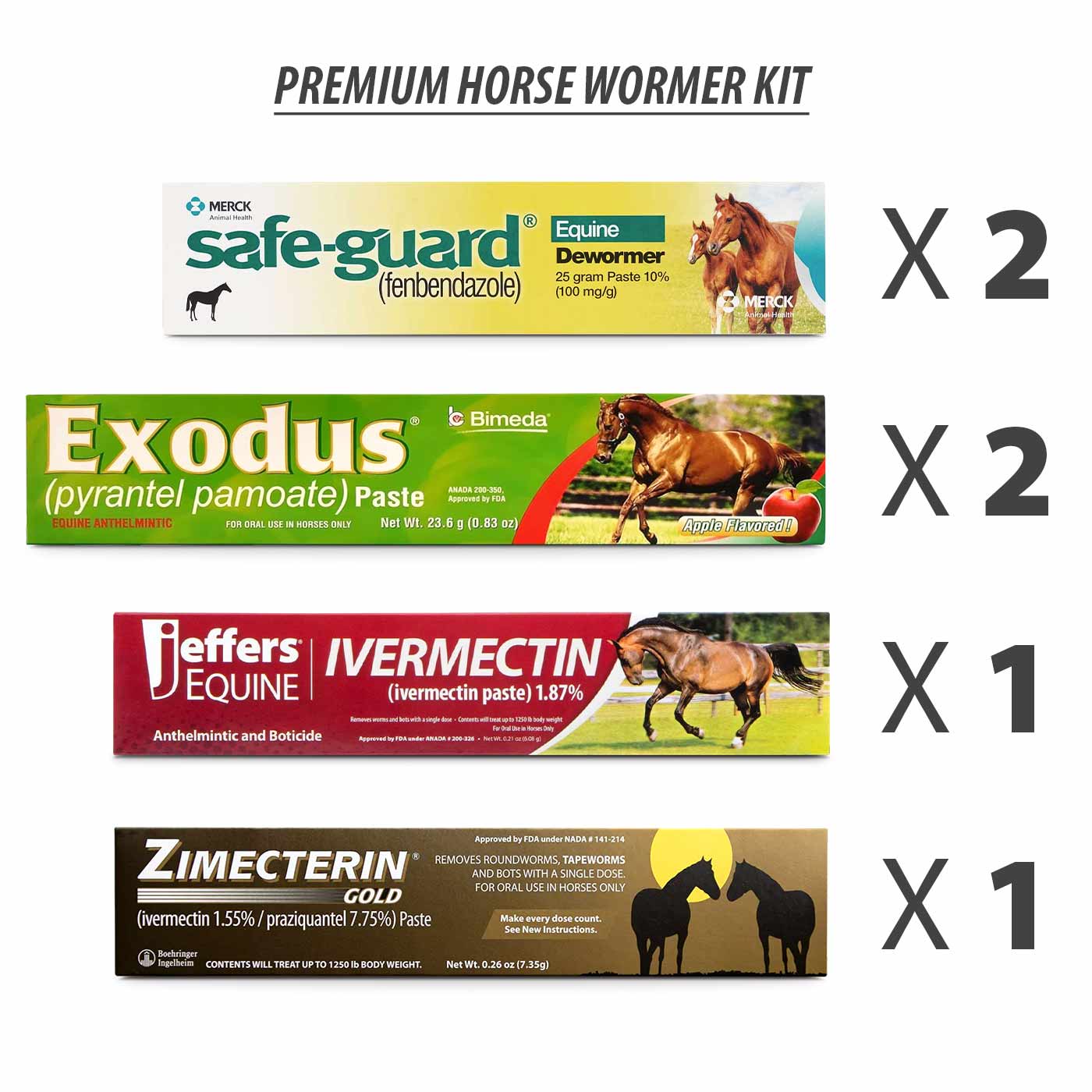 Jeffers Premium Horse Wormer Kit (6 Tubes Included) - Image 1