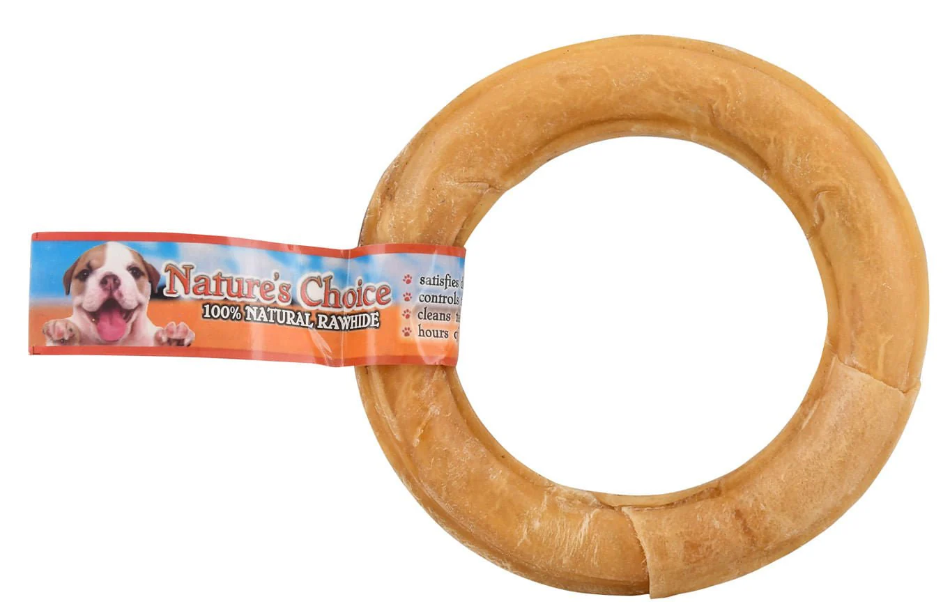 Durable Rawhide Dog Chews – 6" Donut, Slow-Dried & Preservative-Free - Image 1