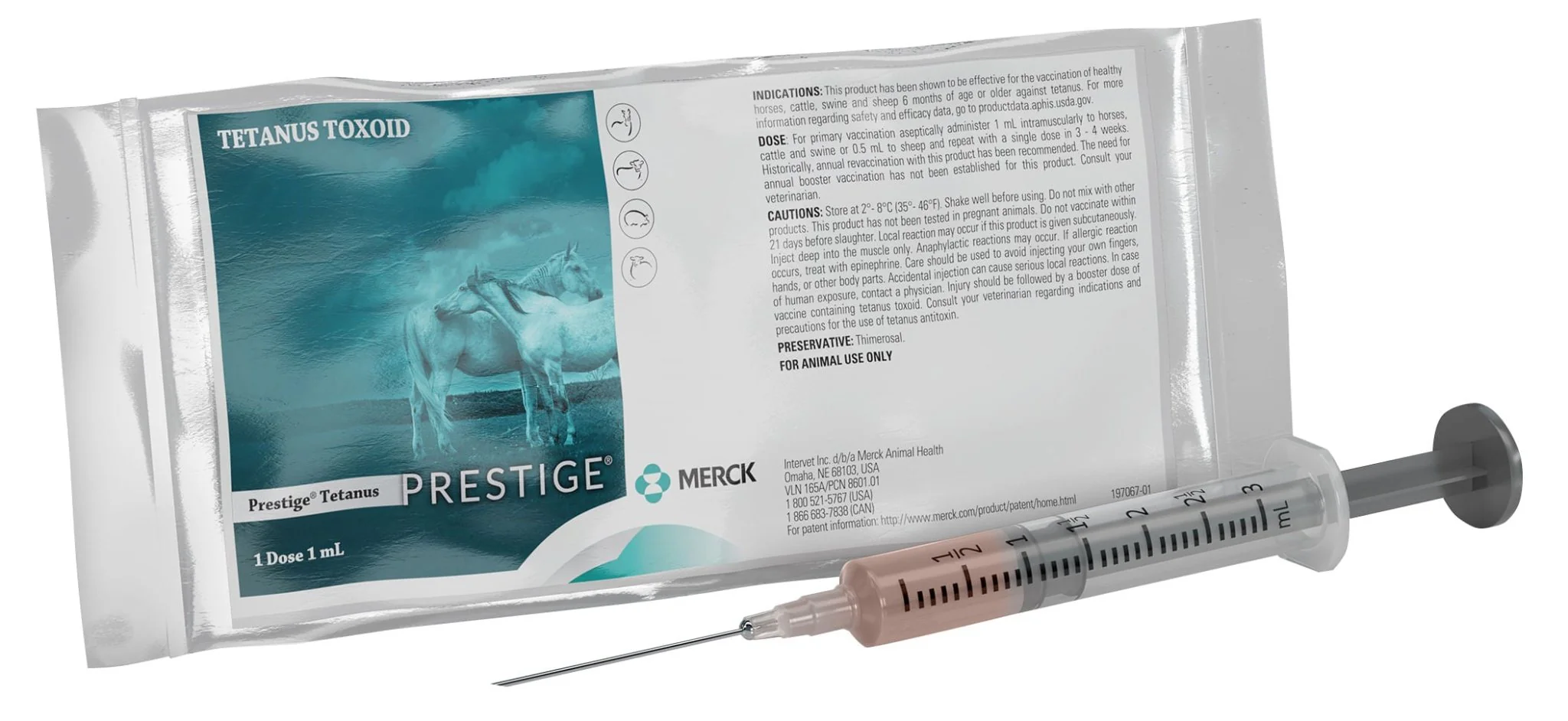 Prestige Tetanus, Single Dose Vaccine for Horses, Cattle, Swine, & Sheep - Image 1