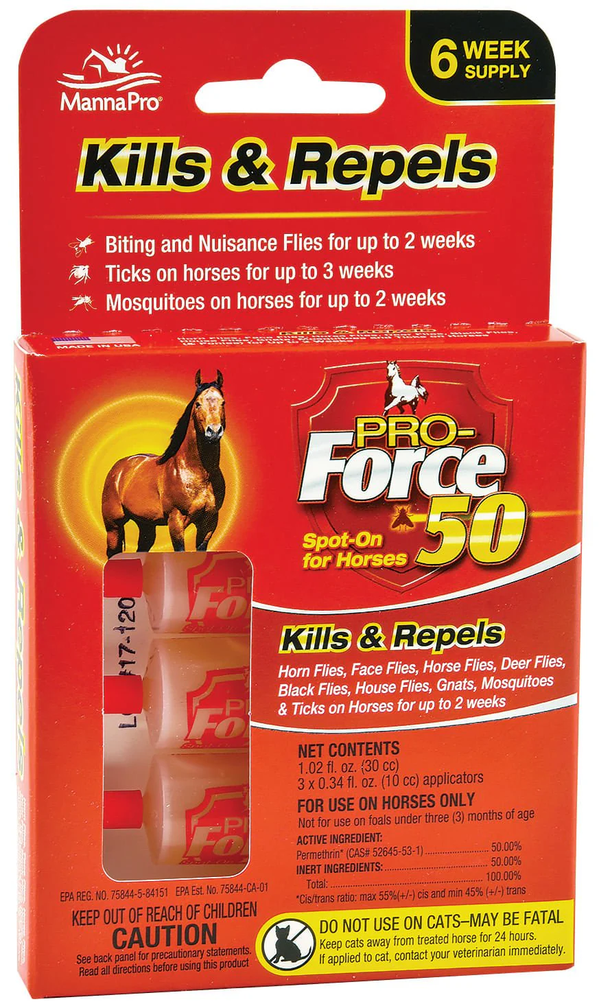 Pro Force 50 Spot On Topical Fly Treatment for Horses - Image 1