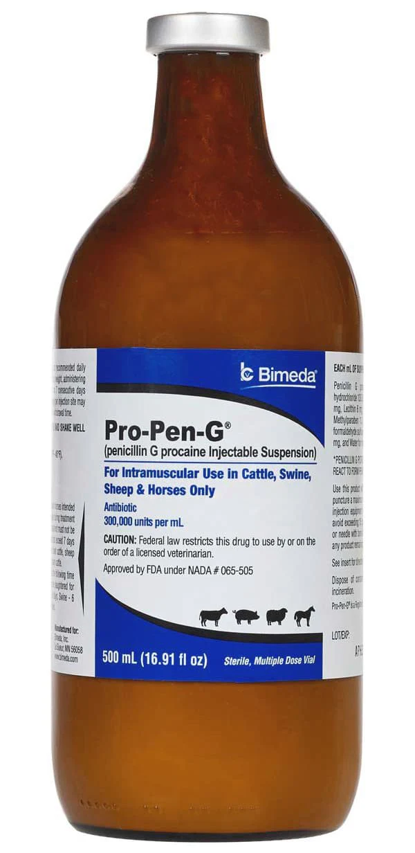Rx Norocillin (Penicillin G Procaine) Injectable Solution for Cattle, Sheep, Swine, & Horses - Image 2