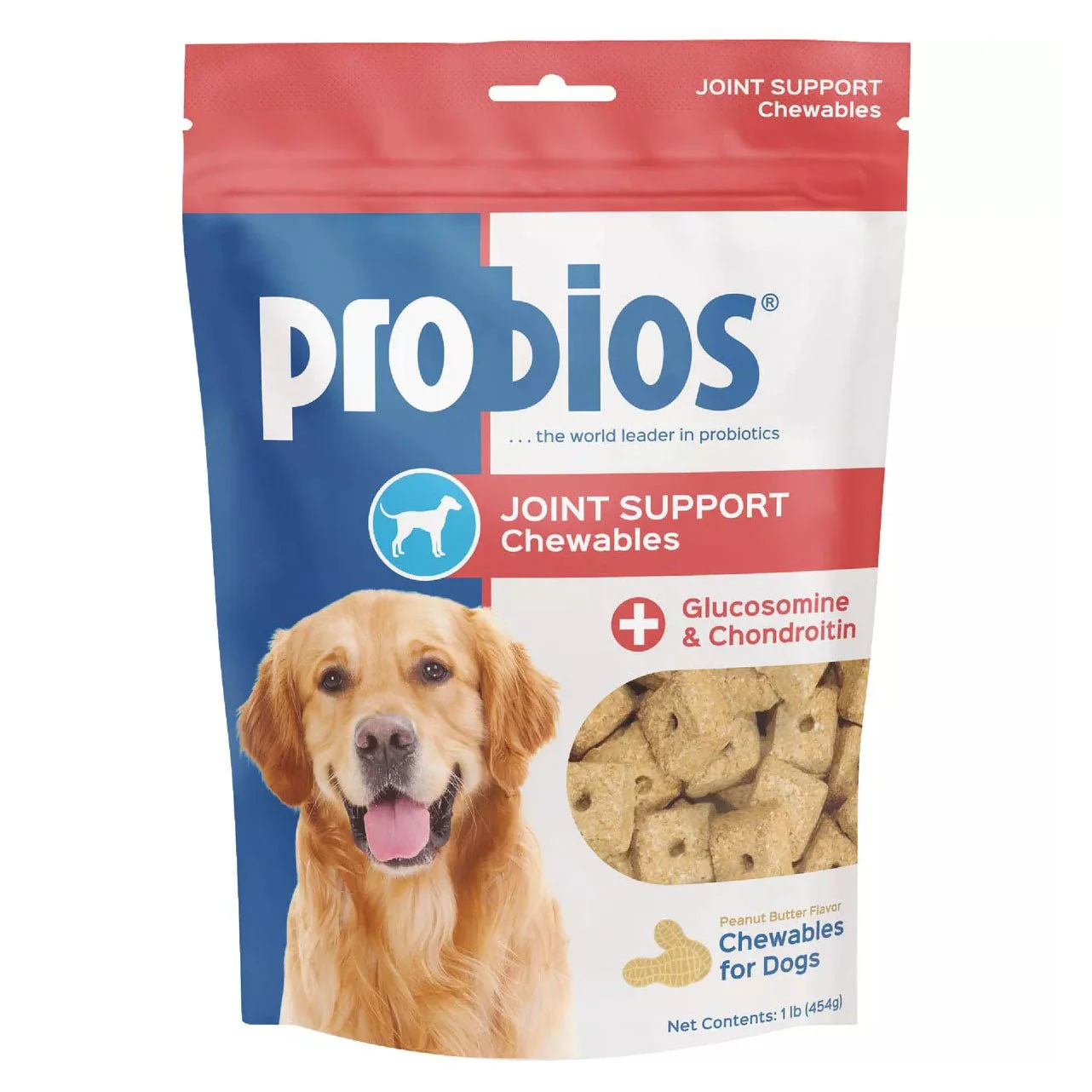 Probios Joint Support Chewables for Dogs, Peanut Butter, 1 lb - Image 1