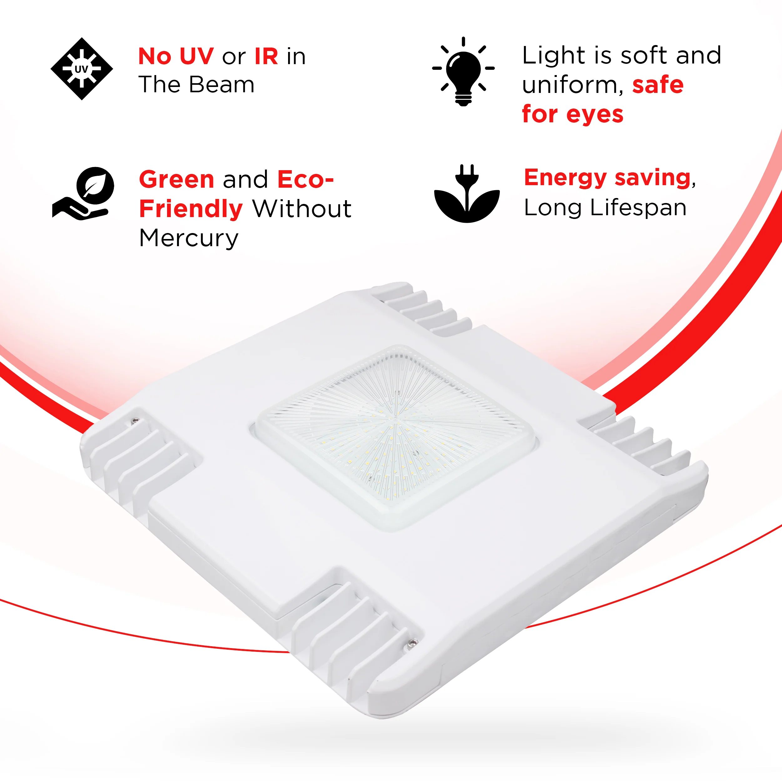 100W LED Gas Station Canopy Light - 12800 lumens - IP65 UL Listed #100 - Image 3