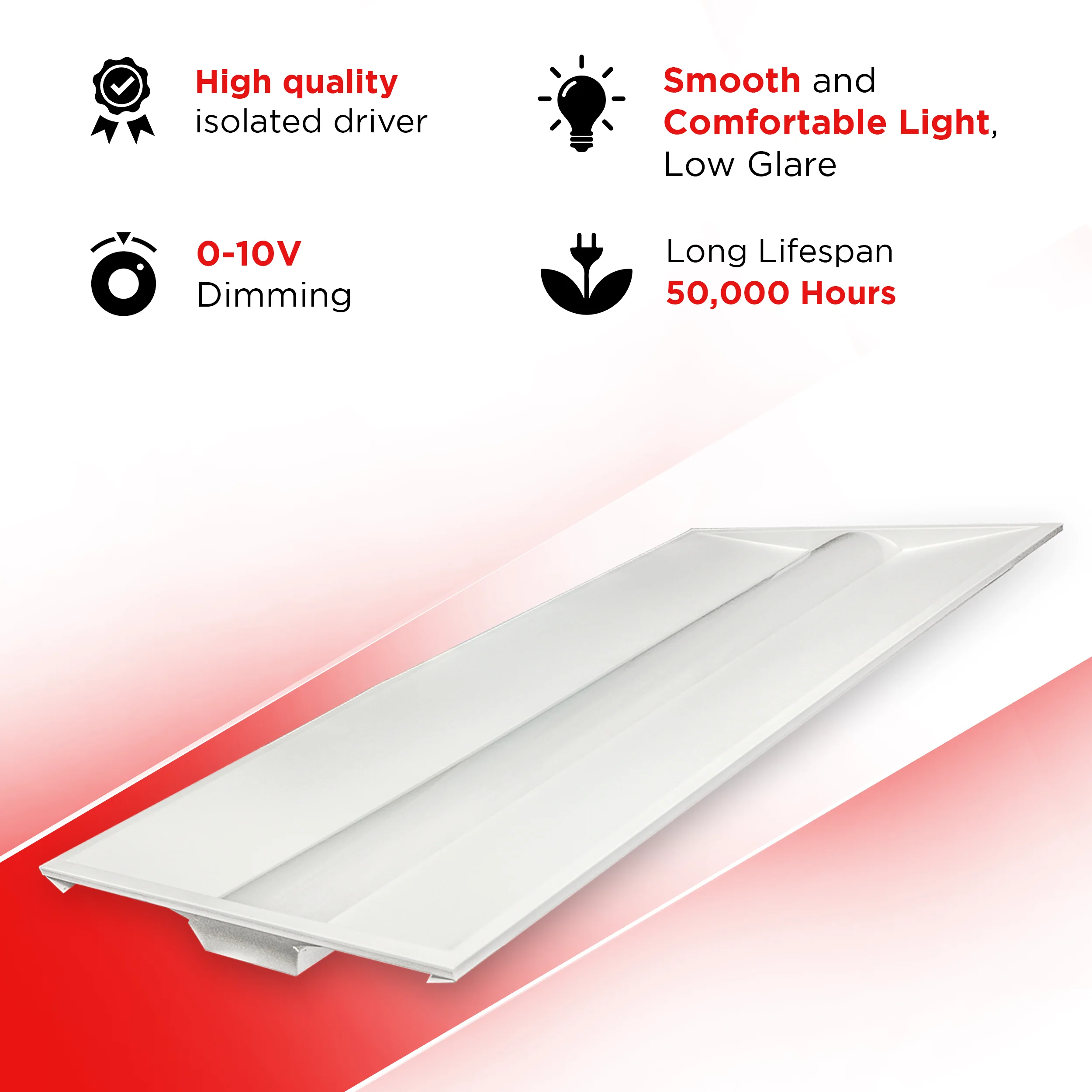 Troffer 2x4 - 50W - 3500K - 6250 lumens - ETL Certified 2 Pack - Image 3