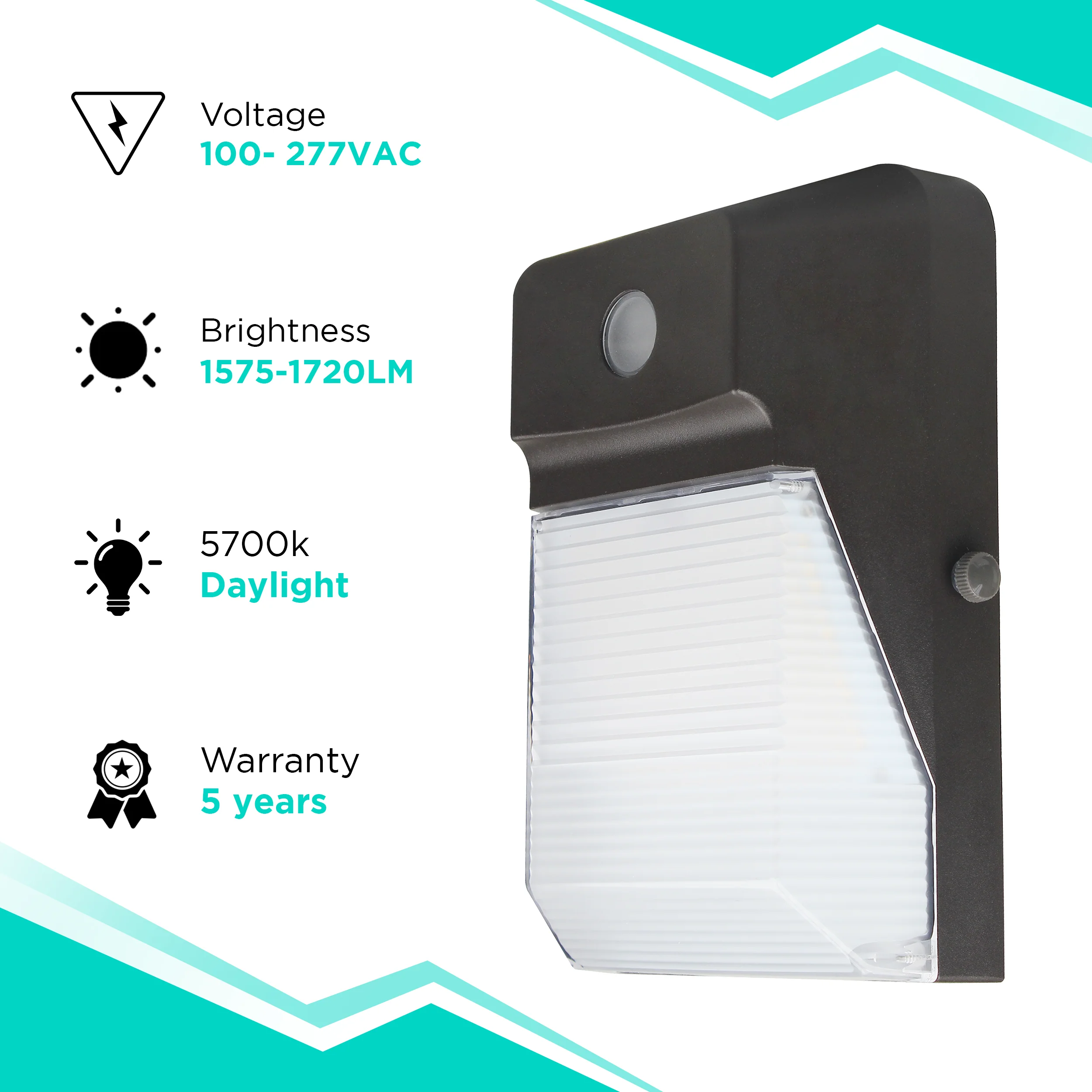 15W LED Mini Wall Pack - 2300 lumens - IP65 UL Listed - Image 2