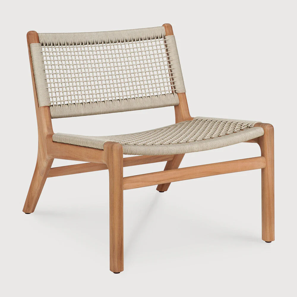 Jack Woven Outdoor Lounge Chair | Teak | Beige Cord