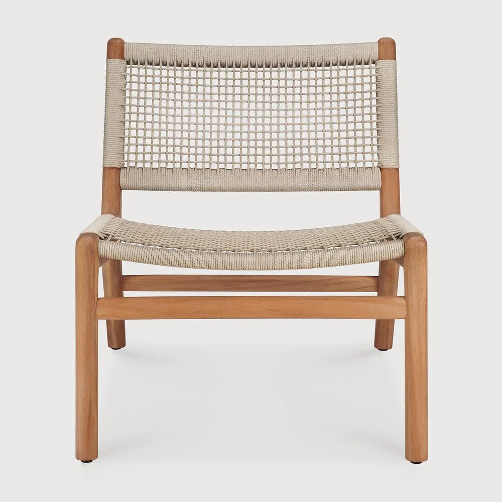 Jack Woven Outdoor Lounge Chair | Teak | Beige Cord - Image 2