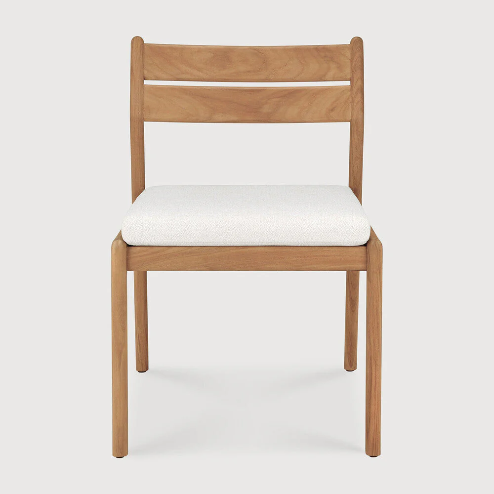 Jack Outdoor Dining Chair | Teak | Off White Fabric - Image 2