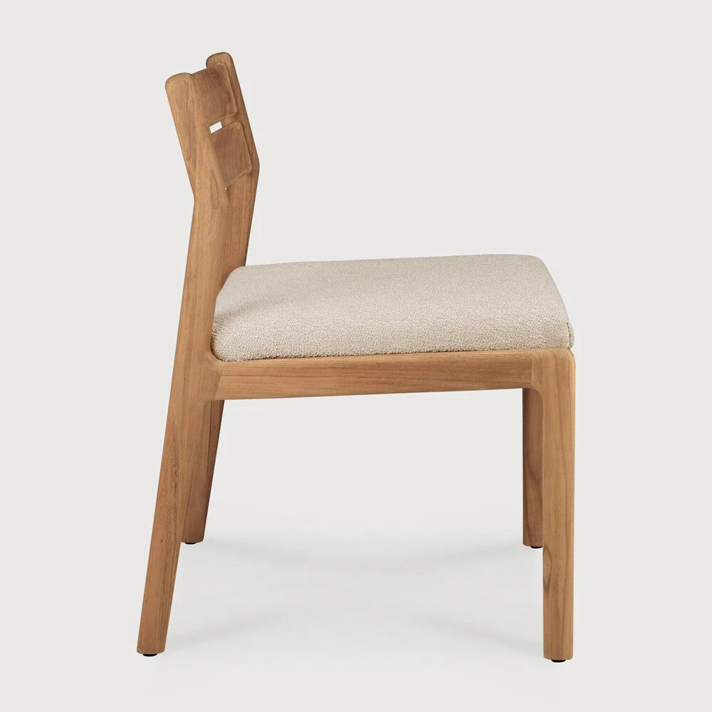 Jack Outdoor Dining Chair | Teak | Natural Fabric - Image 3