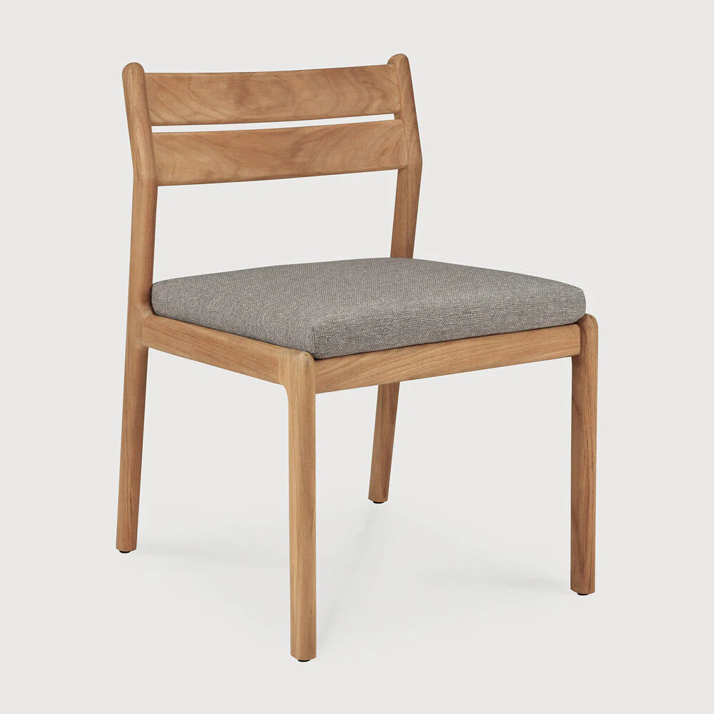 Jack Outdoor Dining Chair | Teak | Mocha Fabric - Image 1