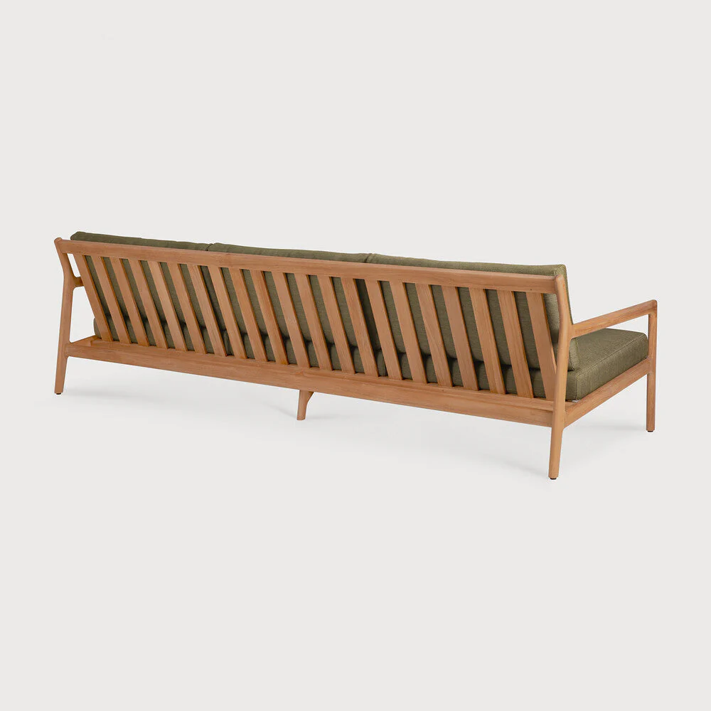 Jack Outdoor Sofa | Teak | Green Fabric | 3+ Seater - Image 3