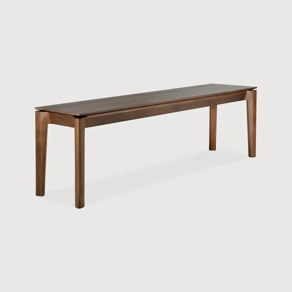 Bok Bench | Varnished Teak | Brown | 65" X 14" - Image 1