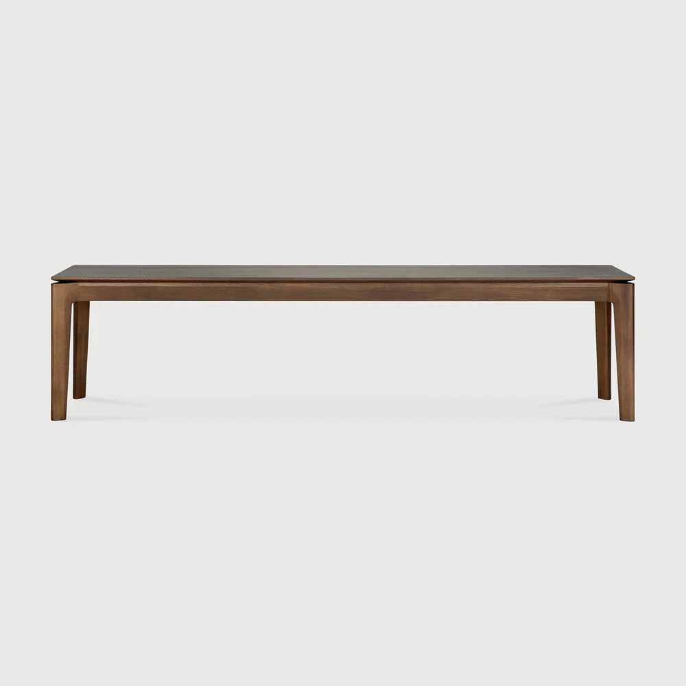 Bok Bench | Varnished Teak | Brown | 73" X 14" - Image 1