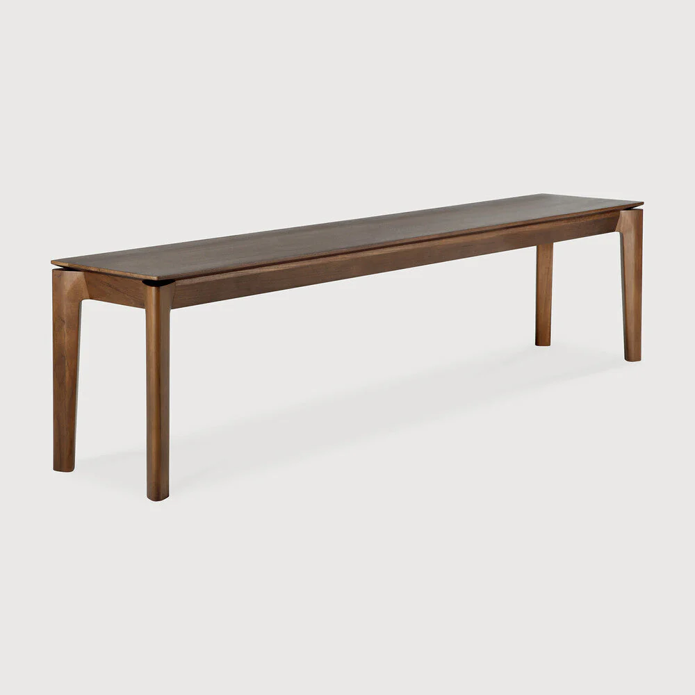 Bok Bench | Varnished Teak | Brown | 73" X 14" - Image 2
