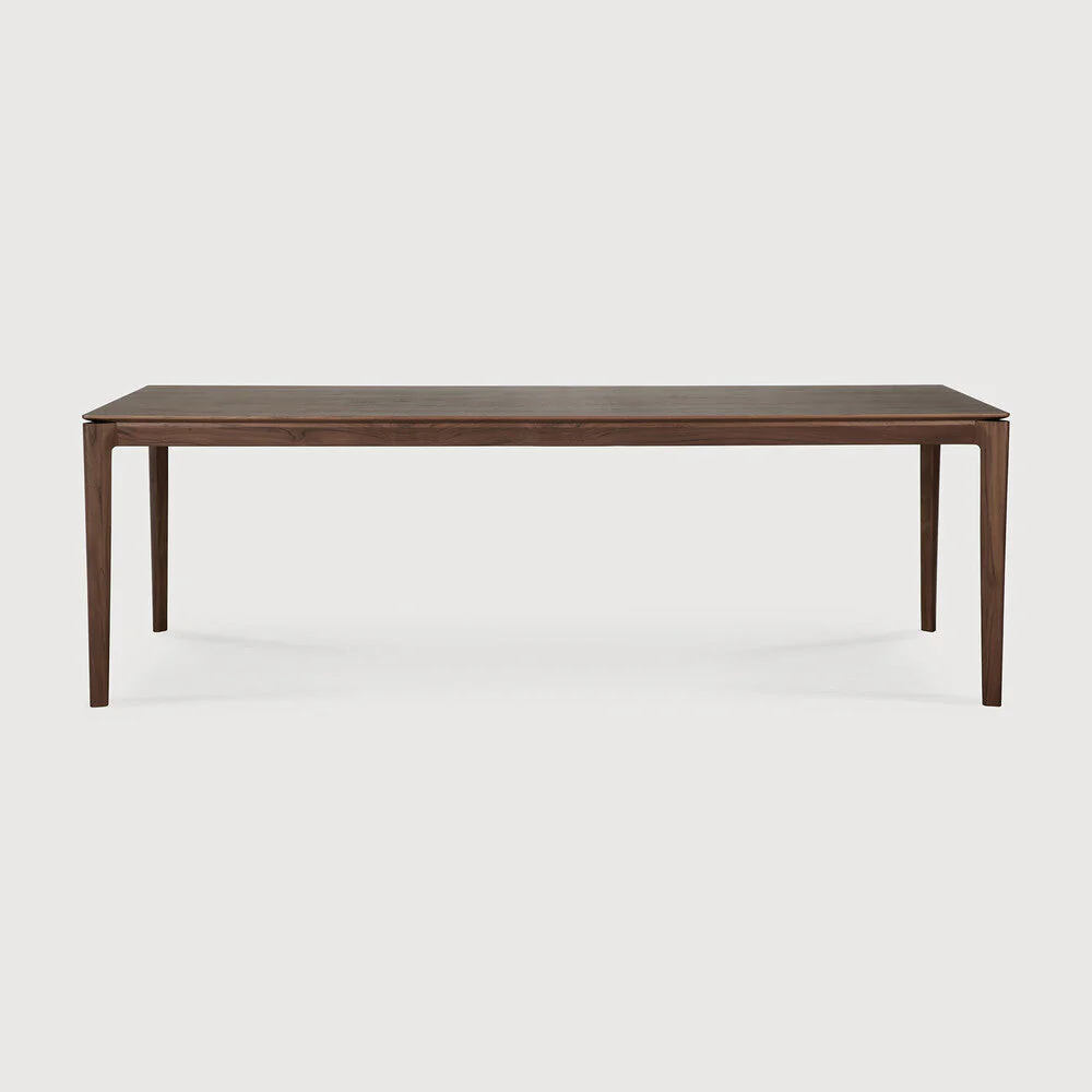 Bok Dining Table | Varnished Teak | Brown | Rectangular | 94" X 39" - Image 1