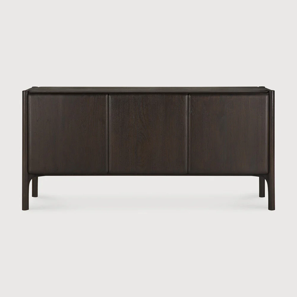 Pi Sideboard | Varnished Teak | Dark Brown | 3 Doors - Image 1