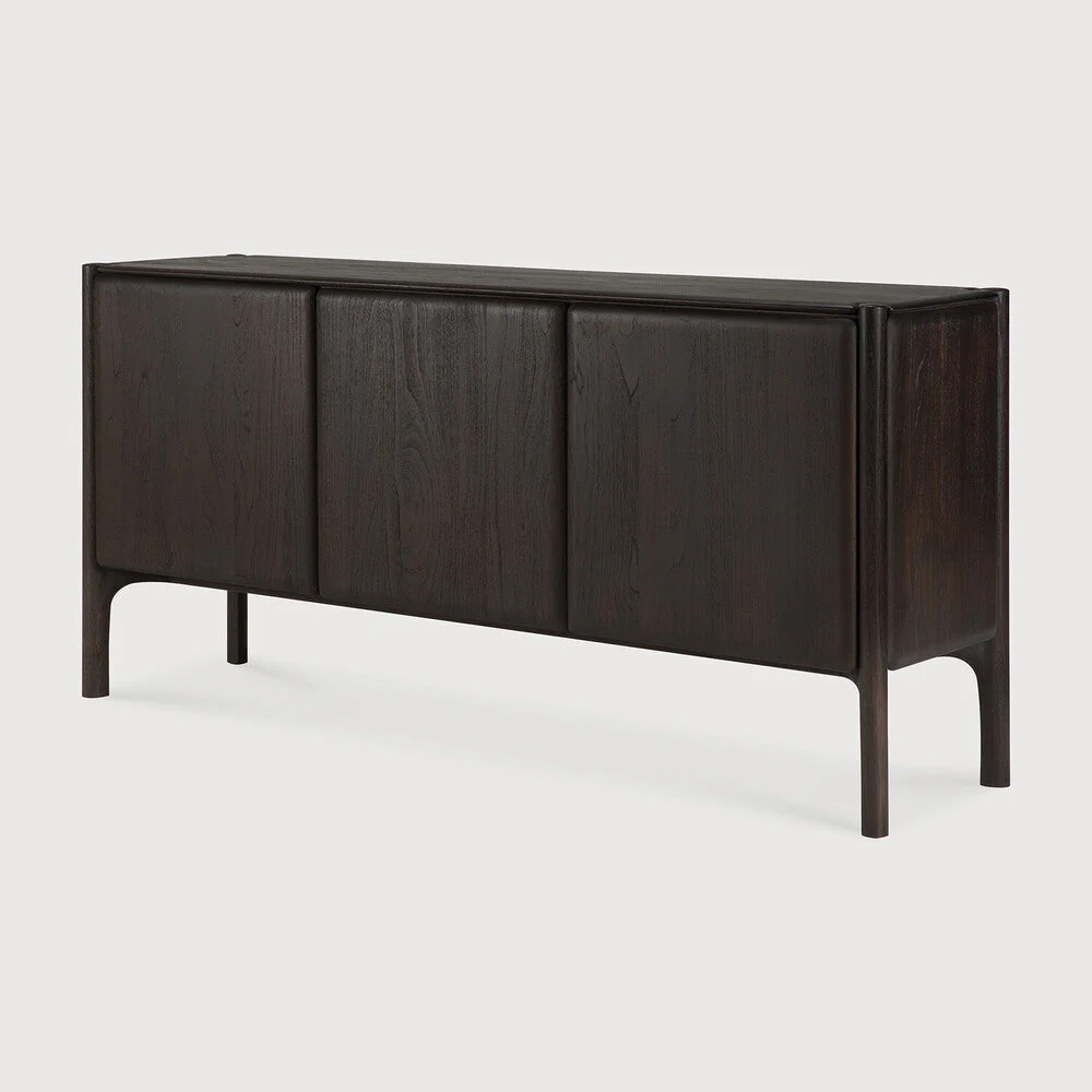 Pi Sideboard | Varnished Teak | Dark Brown | 3 Doors - Image 3