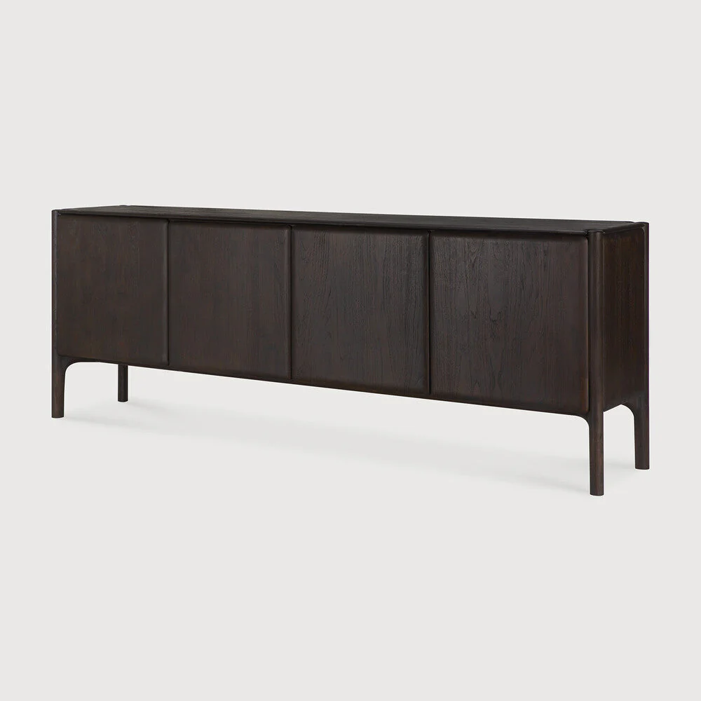 Pi Sideboard | Varnished Teak | Dark Brown | 4 Doors - Image 3