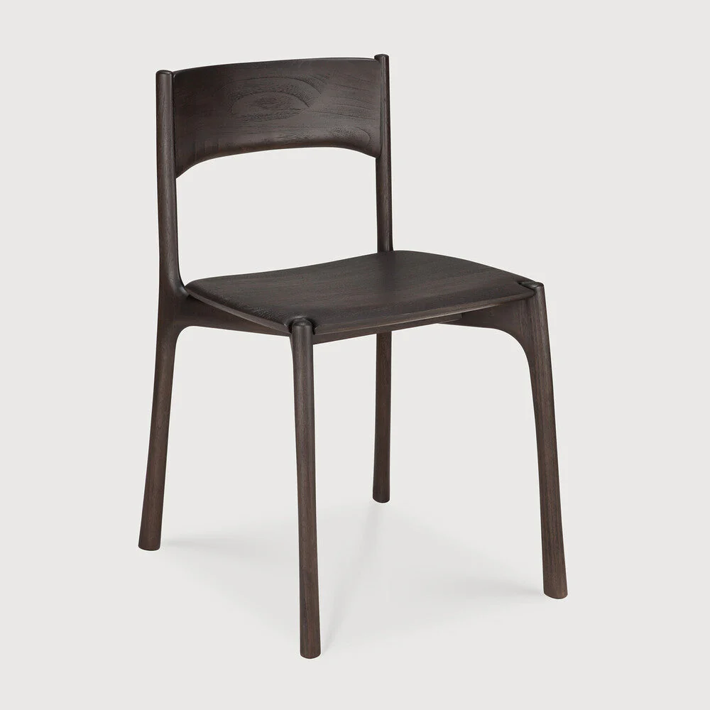 Pi Dining Chair | Varnished Teak | Dark Brown - Image 1
