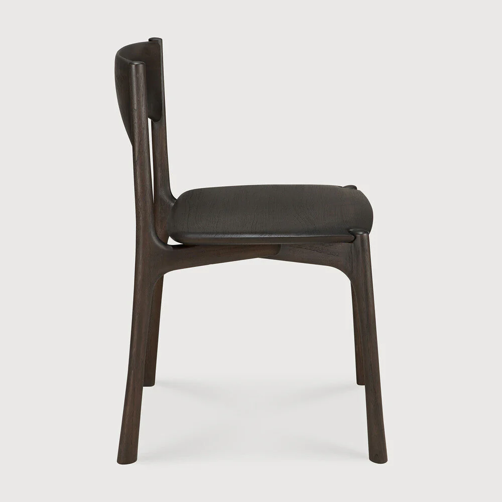 Pi Dining Chair | Varnished Teak | Dark Brown - Image 3