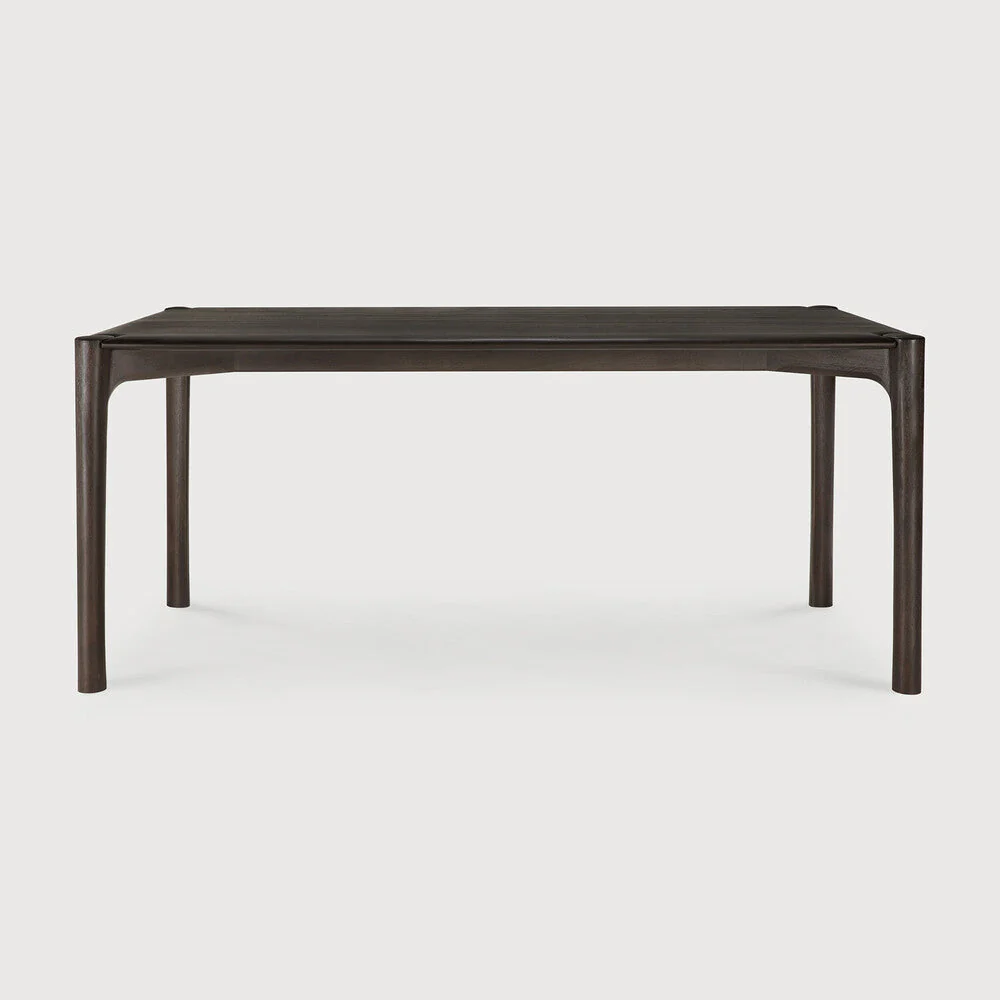 Pi Dining Table | Varnished Teak | Dark Brown | Rectangular | 71" X 35" - Image 1
