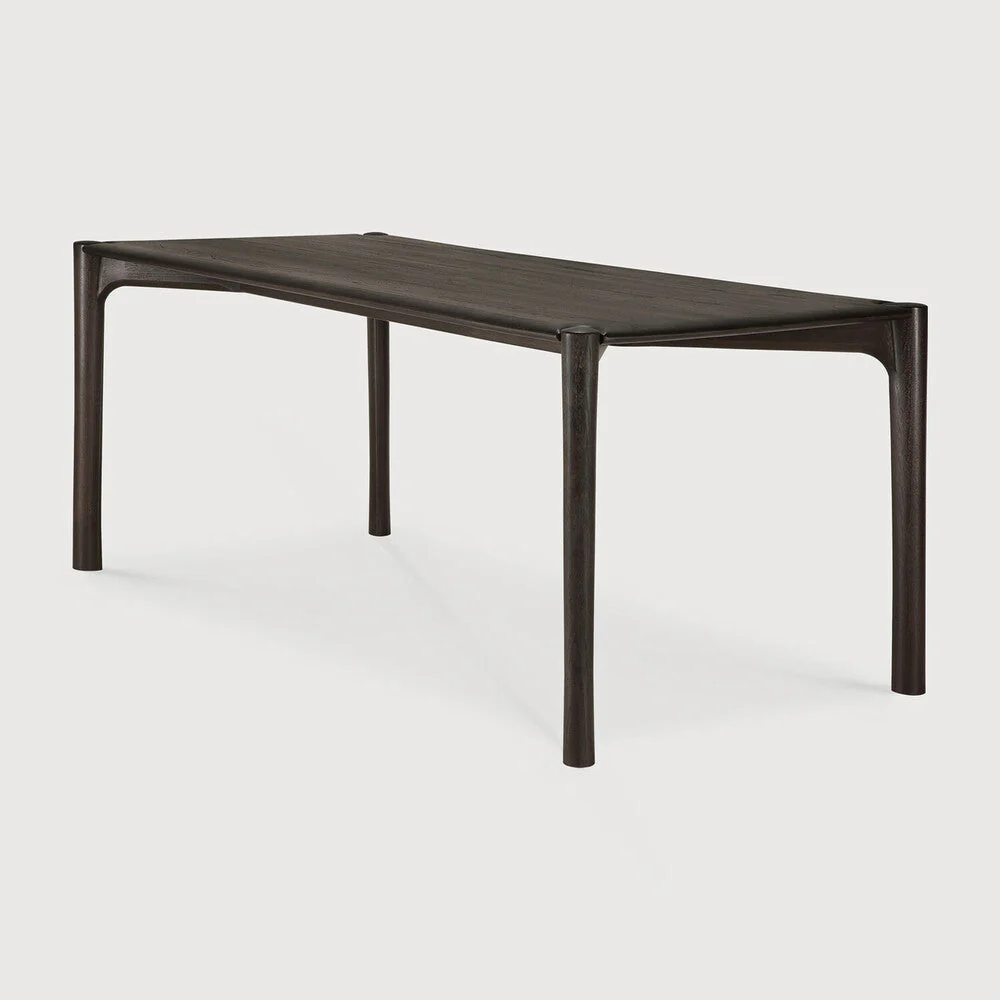 Pi Dining Table | Varnished Teak | Dark Brown | Rectangular | 71" X 35" - Image 2