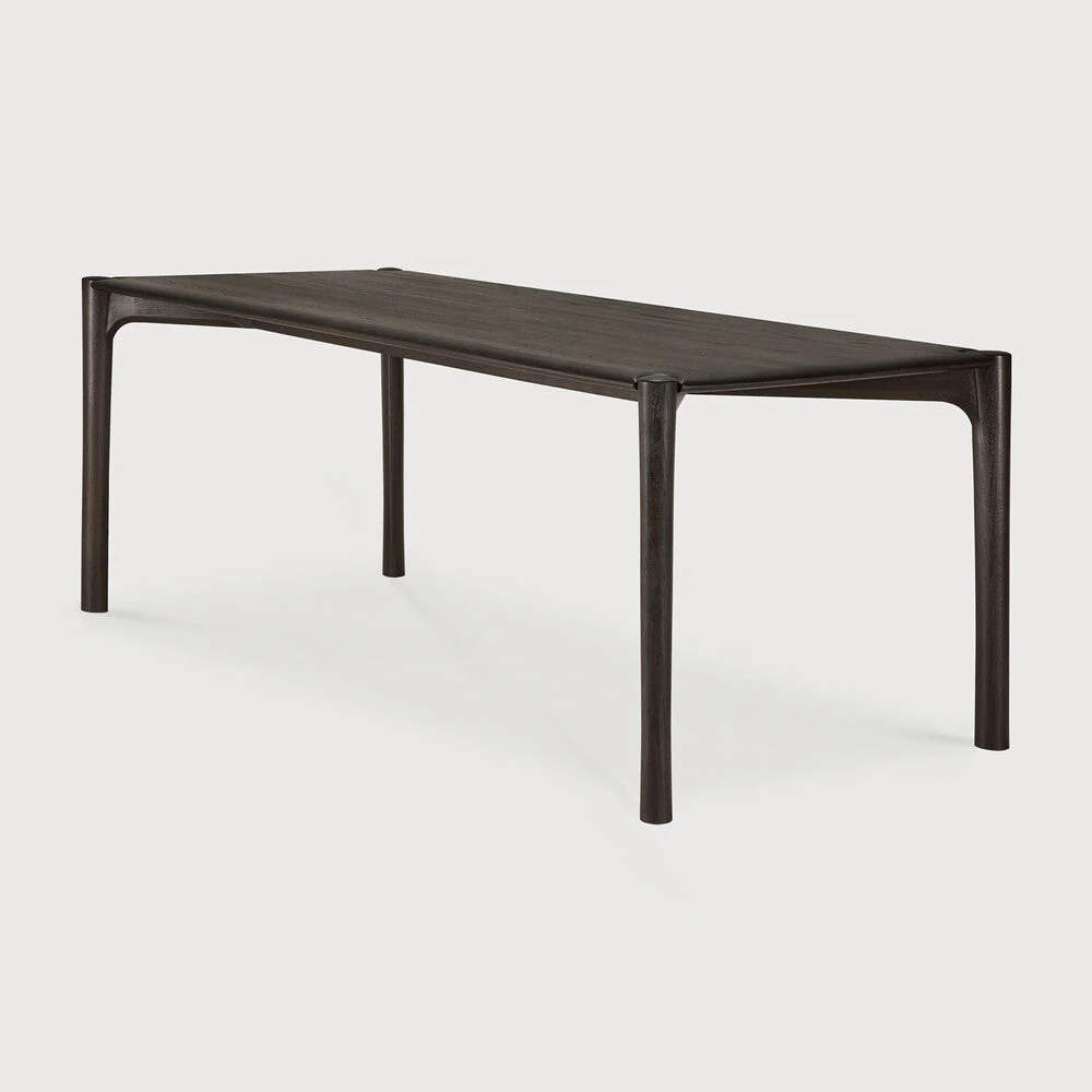 Pi Dining Table | Varnished Teak | Dark Brown | Rectangular | 79" X 37" - Image 2