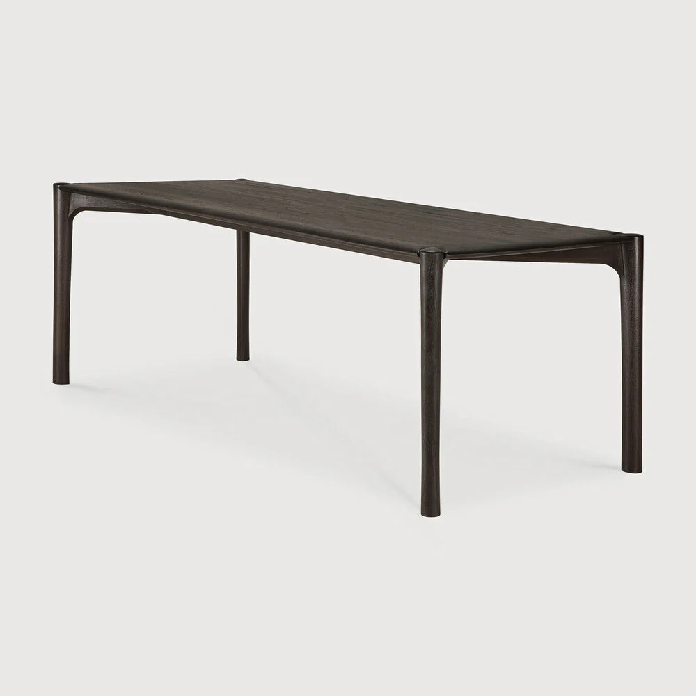 Pi Dining Table | Varnished Teak | Dark Brown | Rectangular | 87" X 37" - Image 2