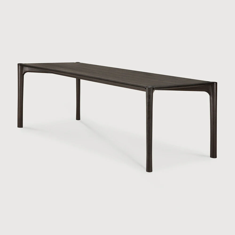 Pi Dining Table | Varnished Teak | Dark Brown | Rectangular | 94" X 39" - Image 2