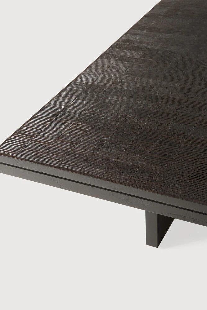 Grooves Coffee Table | Varnished Teak | Off Black | Rectangular | 67" X 47" - Image 3