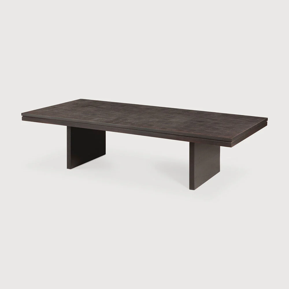 Grooves Coffee Table | Varnished Teak | Off Black | Rectangular | 53" X 26" - Image 2