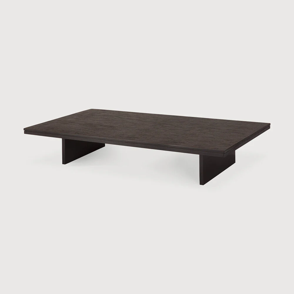 Grooves Coffee Table | Varnished Teak | Off Black | Rectangular | 67" X 47" - Image 2